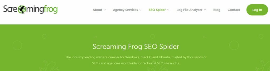 interface screaming frog