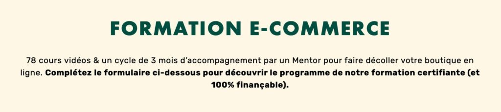 formation e commerce