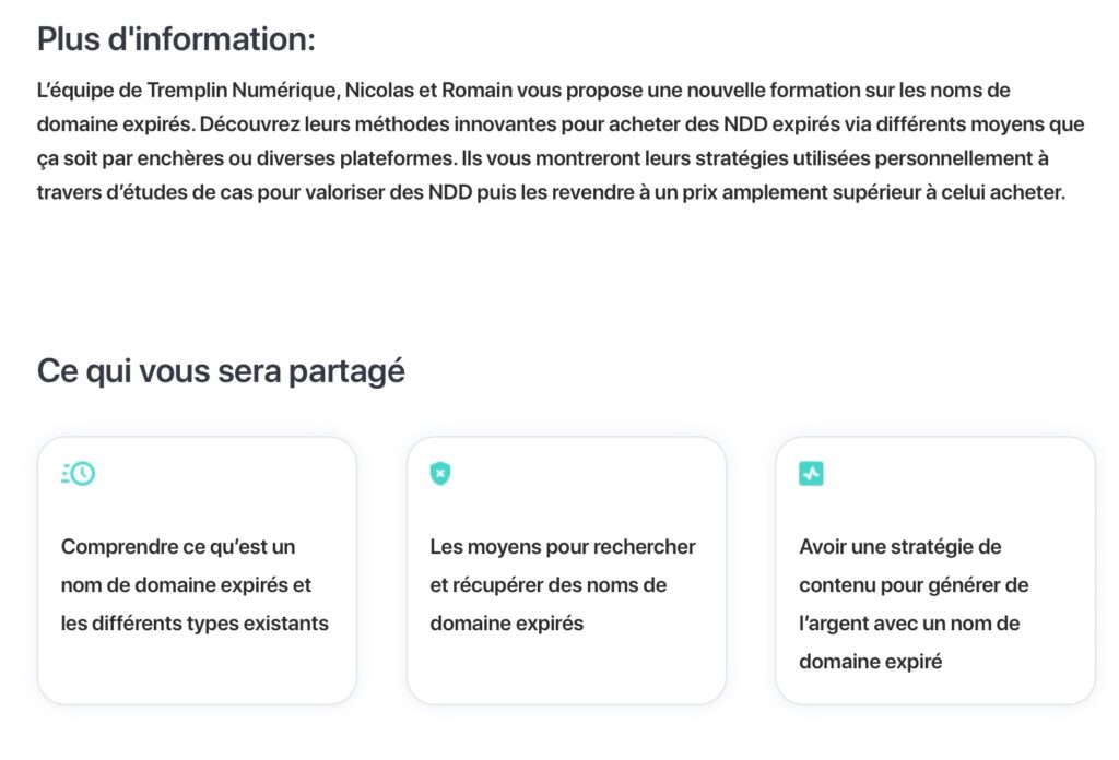 informations cours learnyclub
