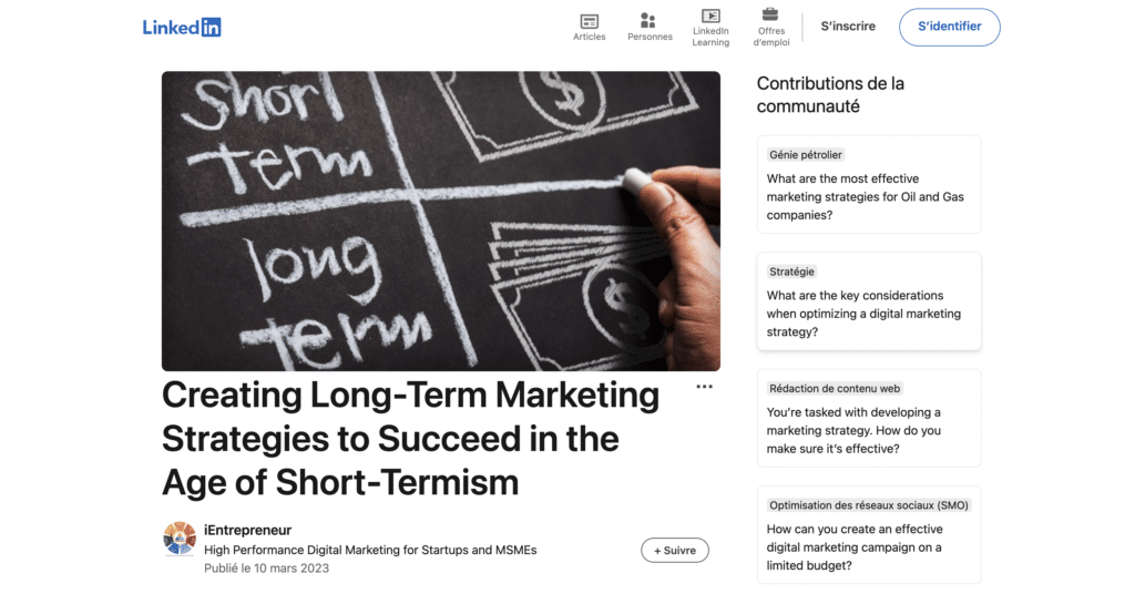 strategie marketing long terme