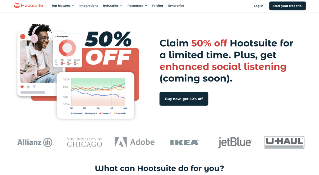 hootsuit landing page