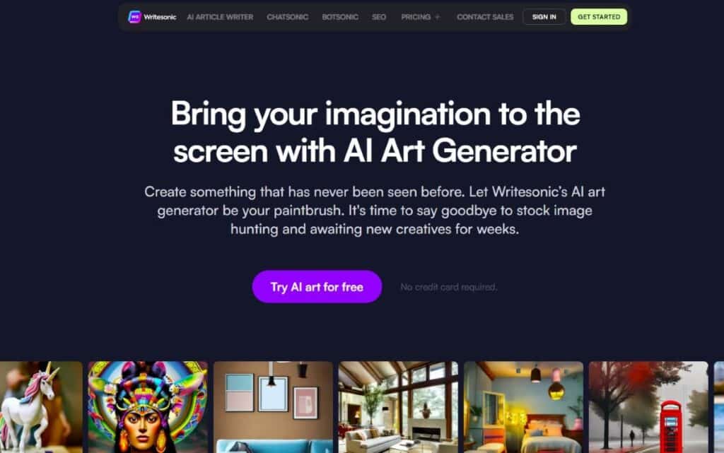 interface ai art generator by writesonic