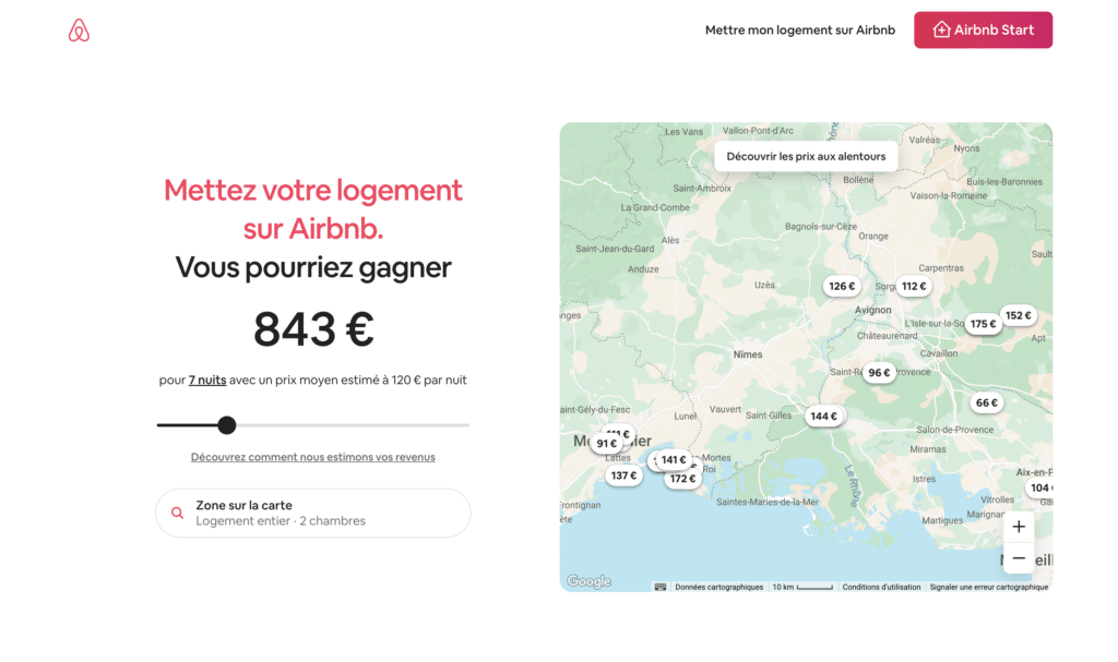 landing page airbnb