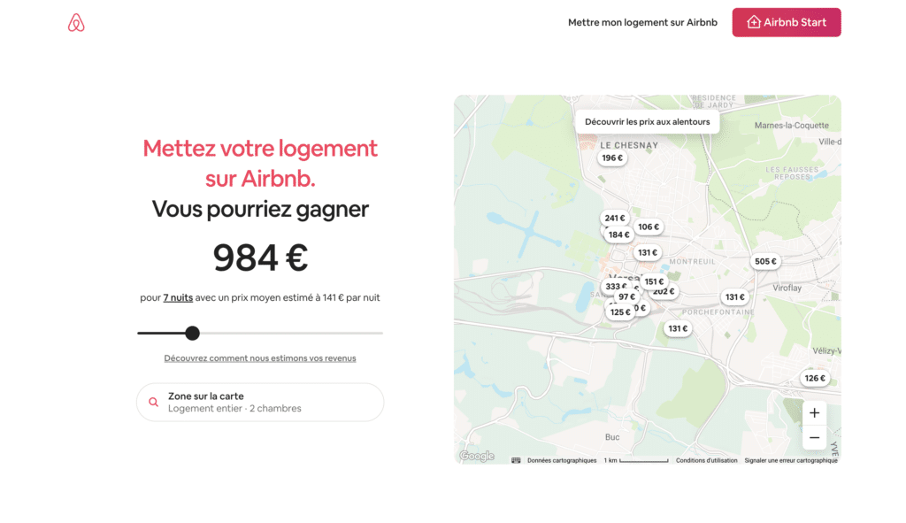 landing page airbnb