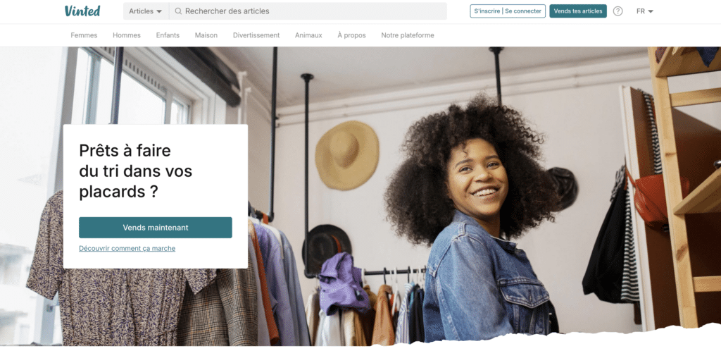 landing page vinted