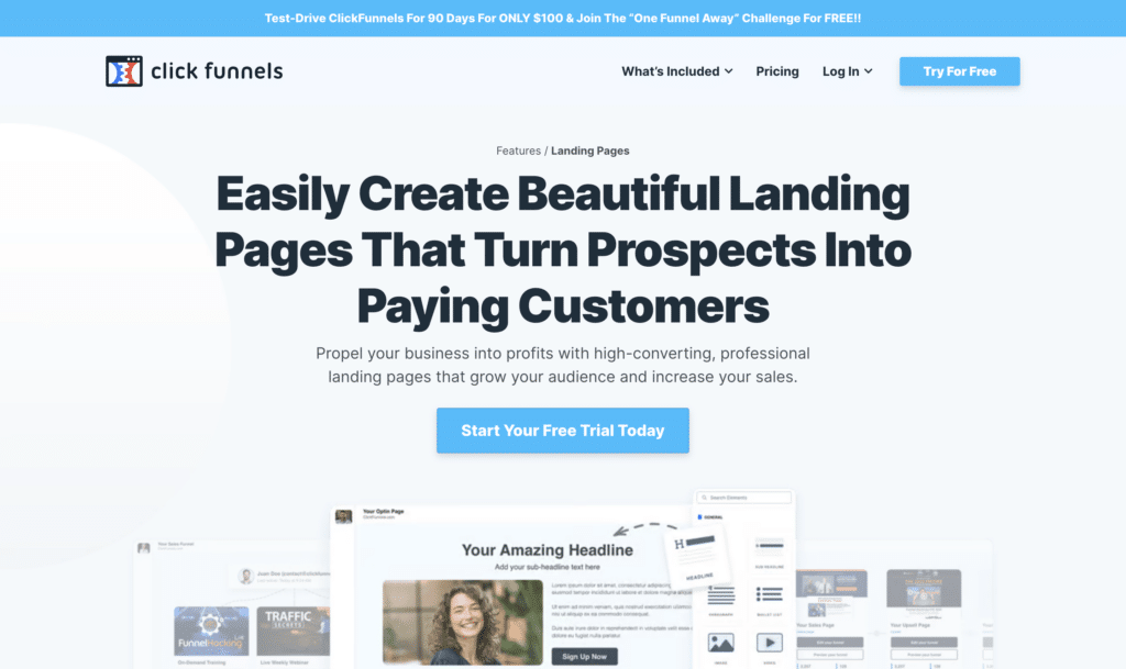 clickfunnels landing page builder