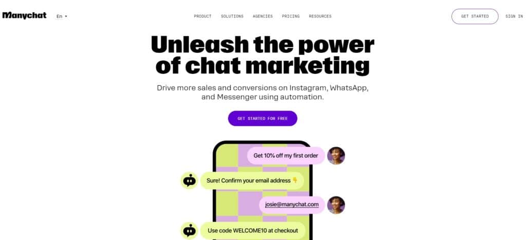 interface manychat