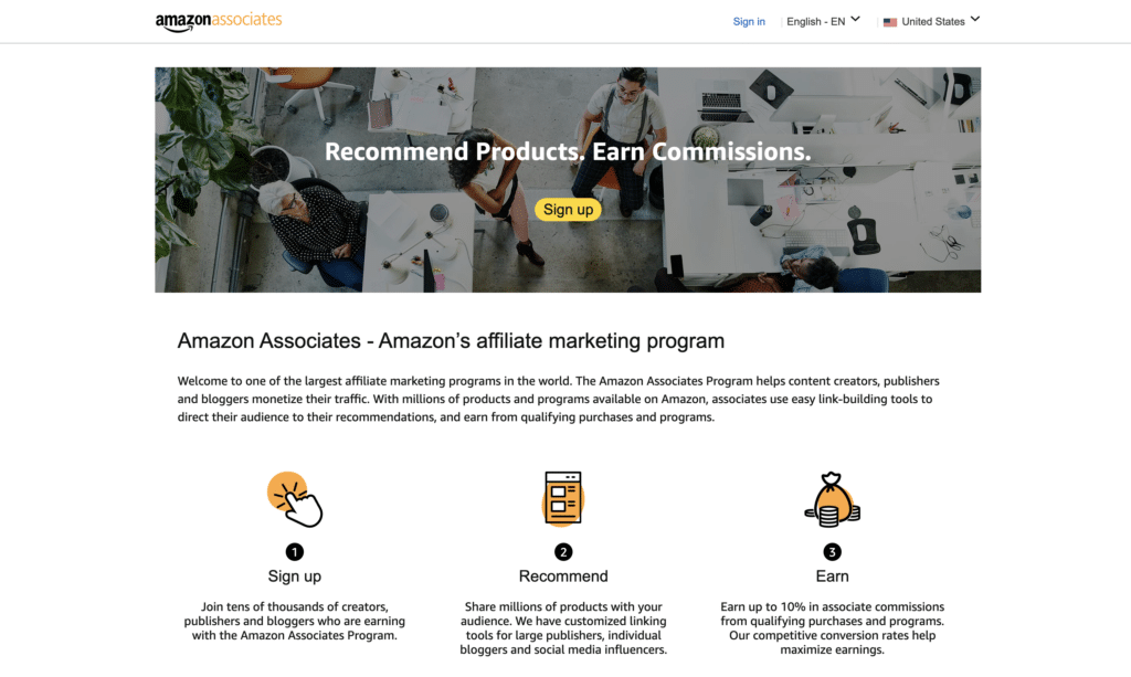 amazon associates affiliation