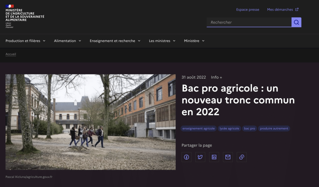 bac pro agricole