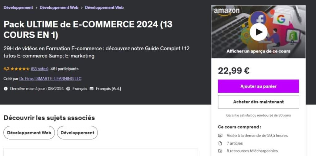 interface pack ultime de e commerce 2024 (13 cours en 1)