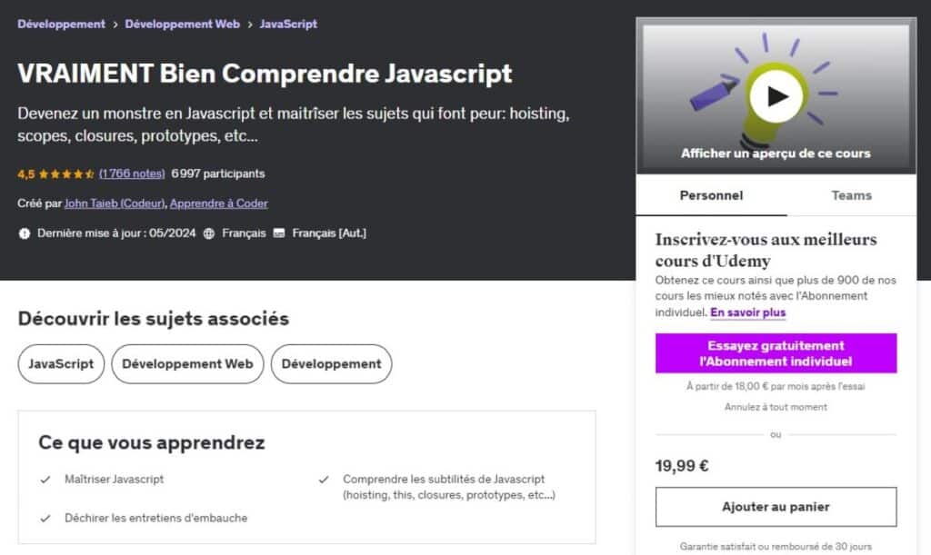 interface vraiment bien comprendre javascript