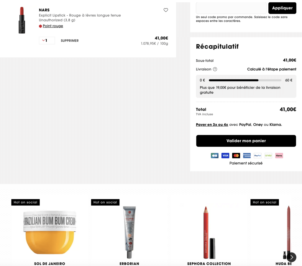 sephora upsell