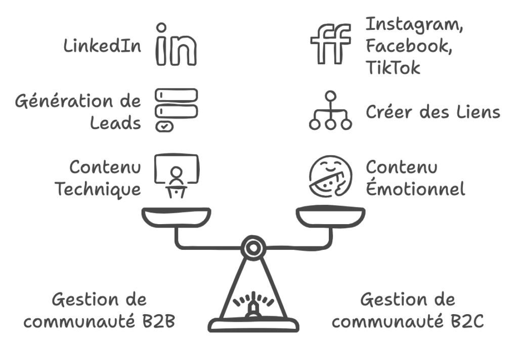 difference community management b2c b2b