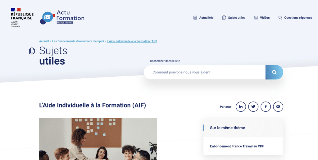 aide individuelle formation